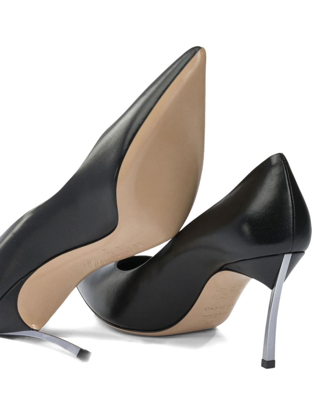 leather heeled pumps - 3