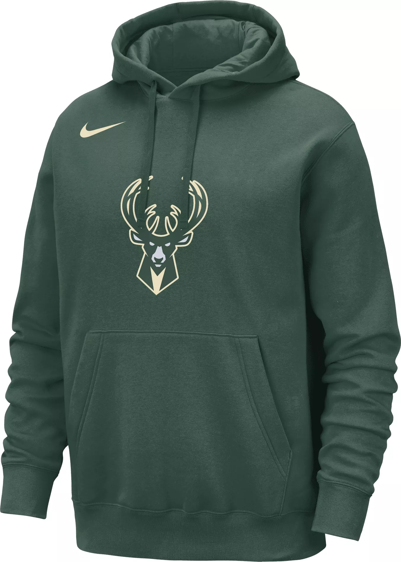 Nike Men's Milwaukee Bucks Green Logo Hoodie - 1