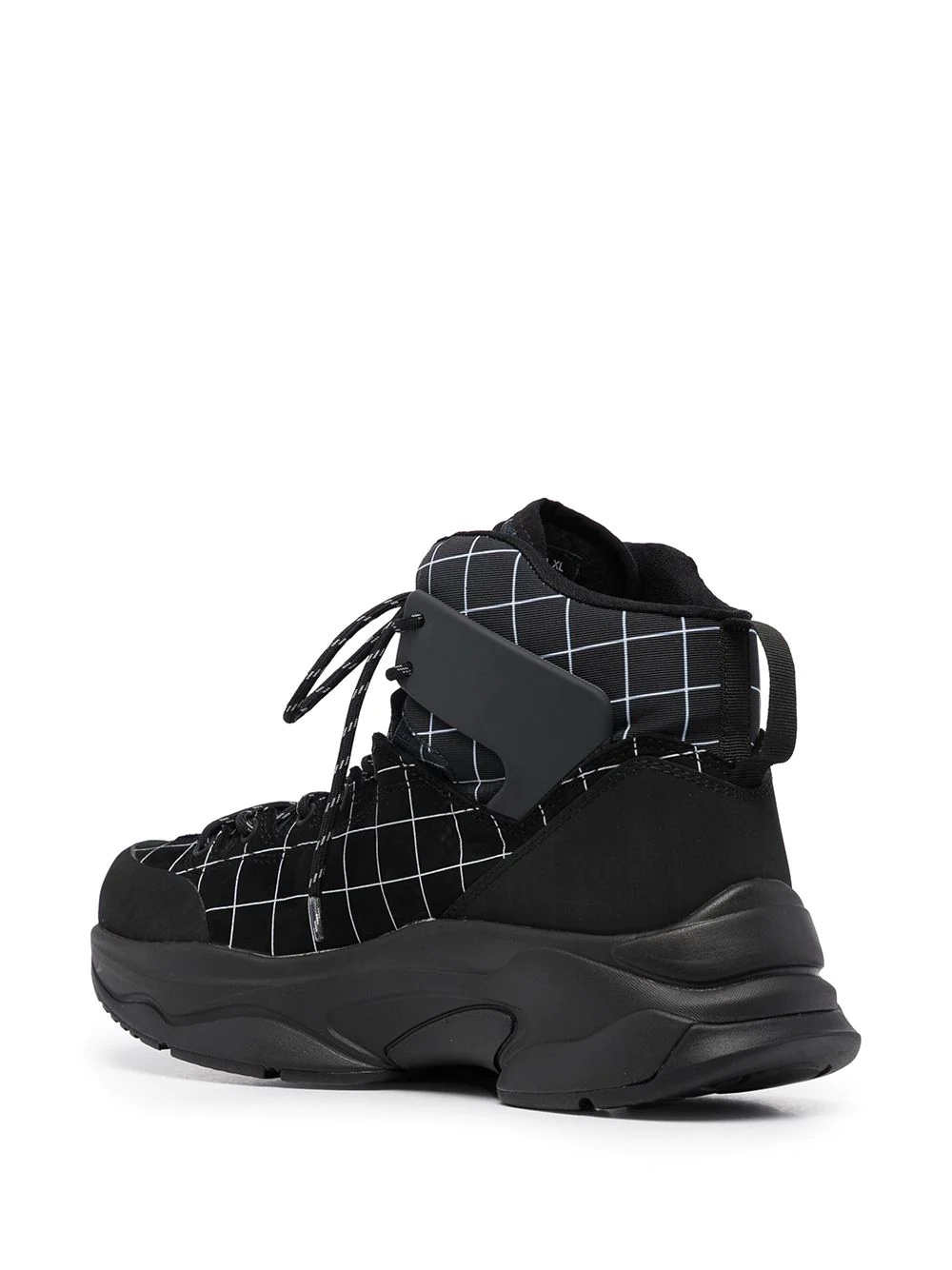 lace-up checked ankle boots - 3