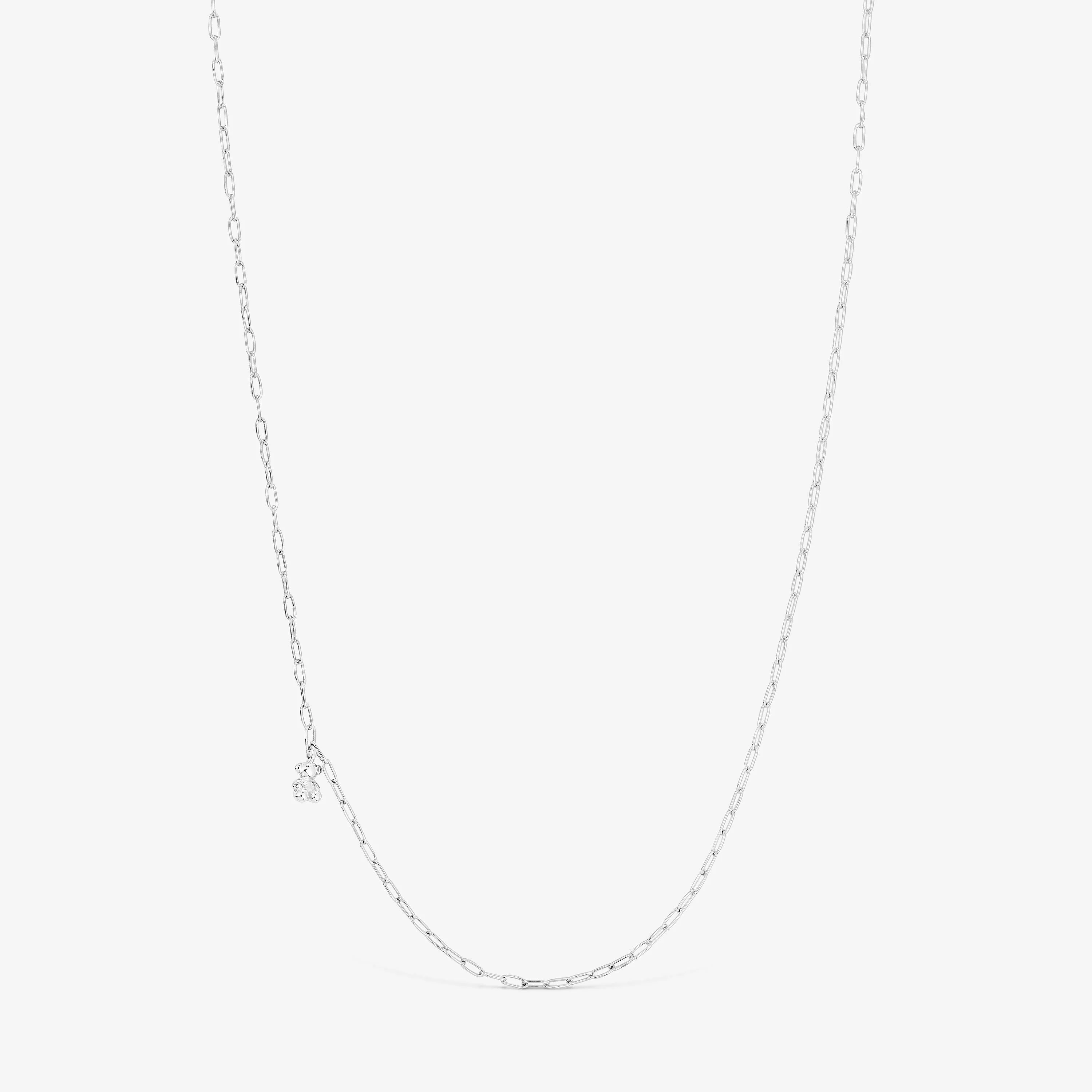 Silver Bold Bear Necklace with oval rings - 1