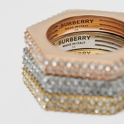 Burberry Crystal Rose Gold, Palladium, Gold-plated Nut Rings outlook