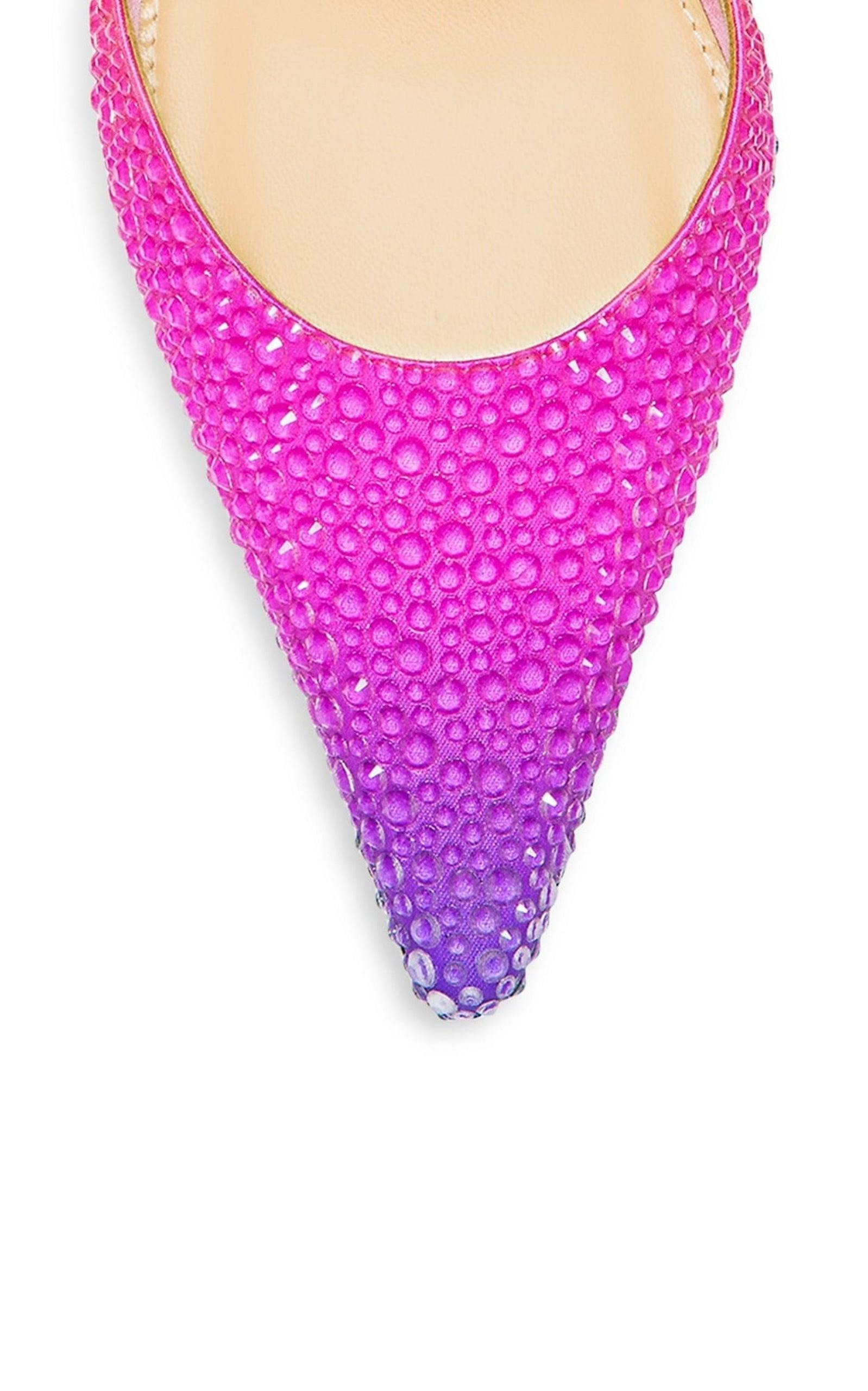 Crystal-embellished Ombre Satin Pumps - 5