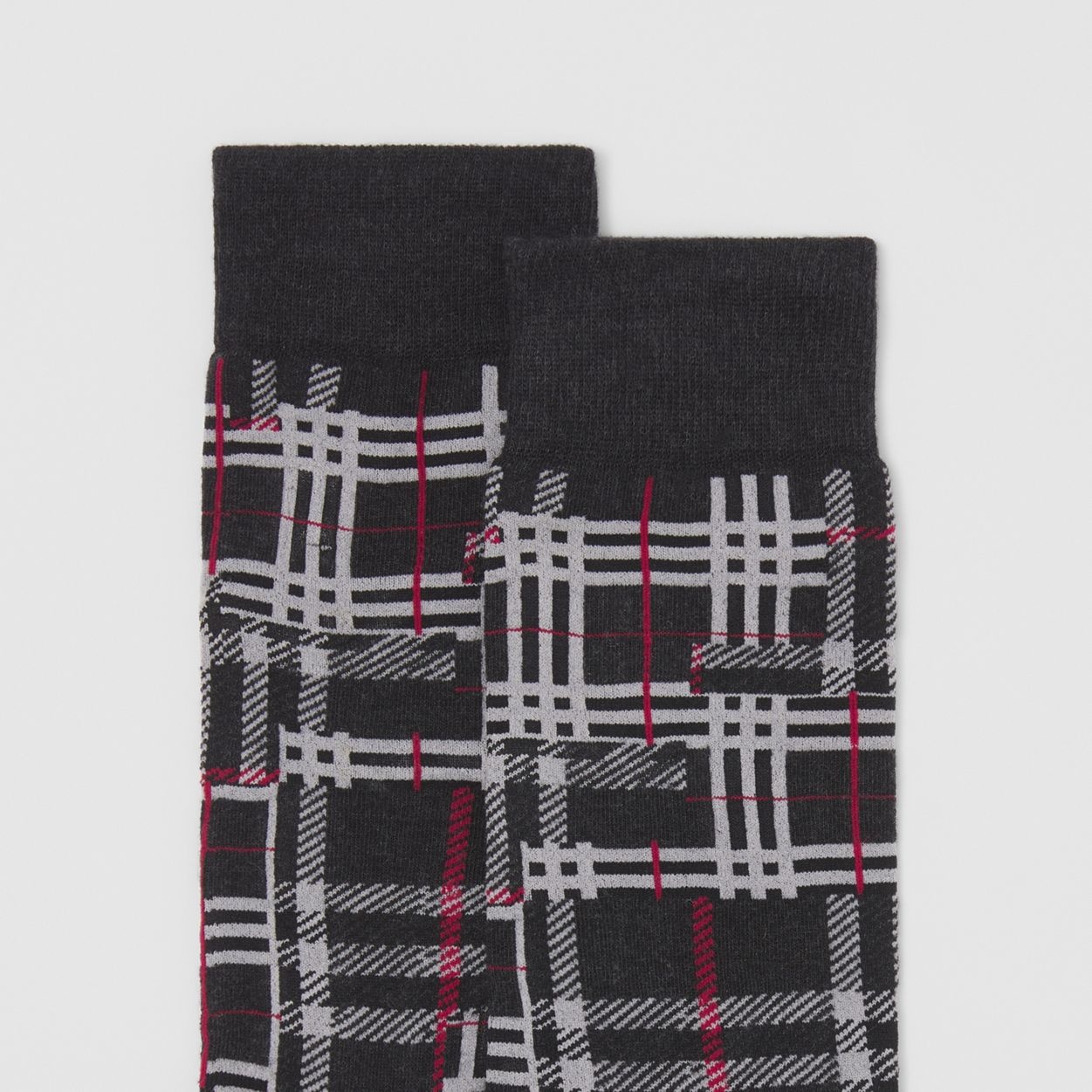 Patchwork Check Cotton Cashmere Blend Socks - 2