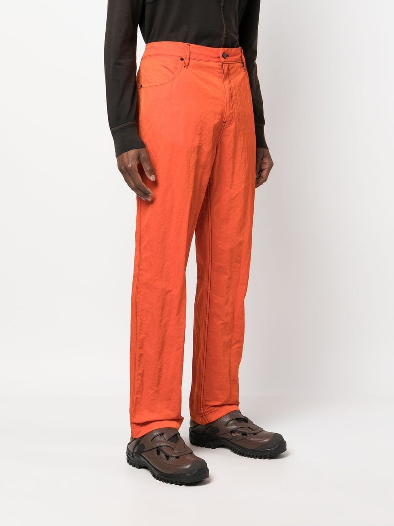 crinkled-finish straight-leg trousers 4