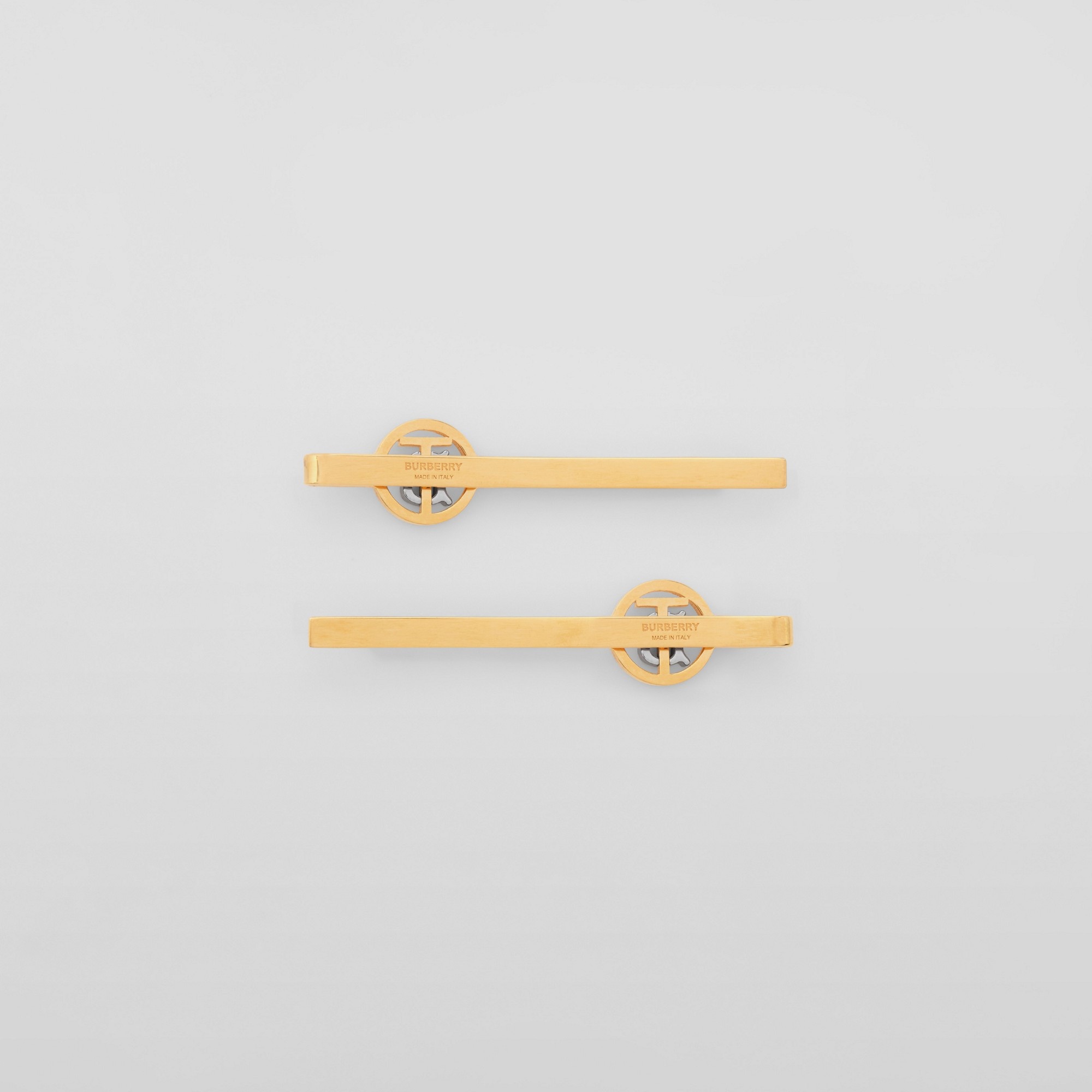 Gold and Palladium-plated Monogram Motif Hair Pins - 4
