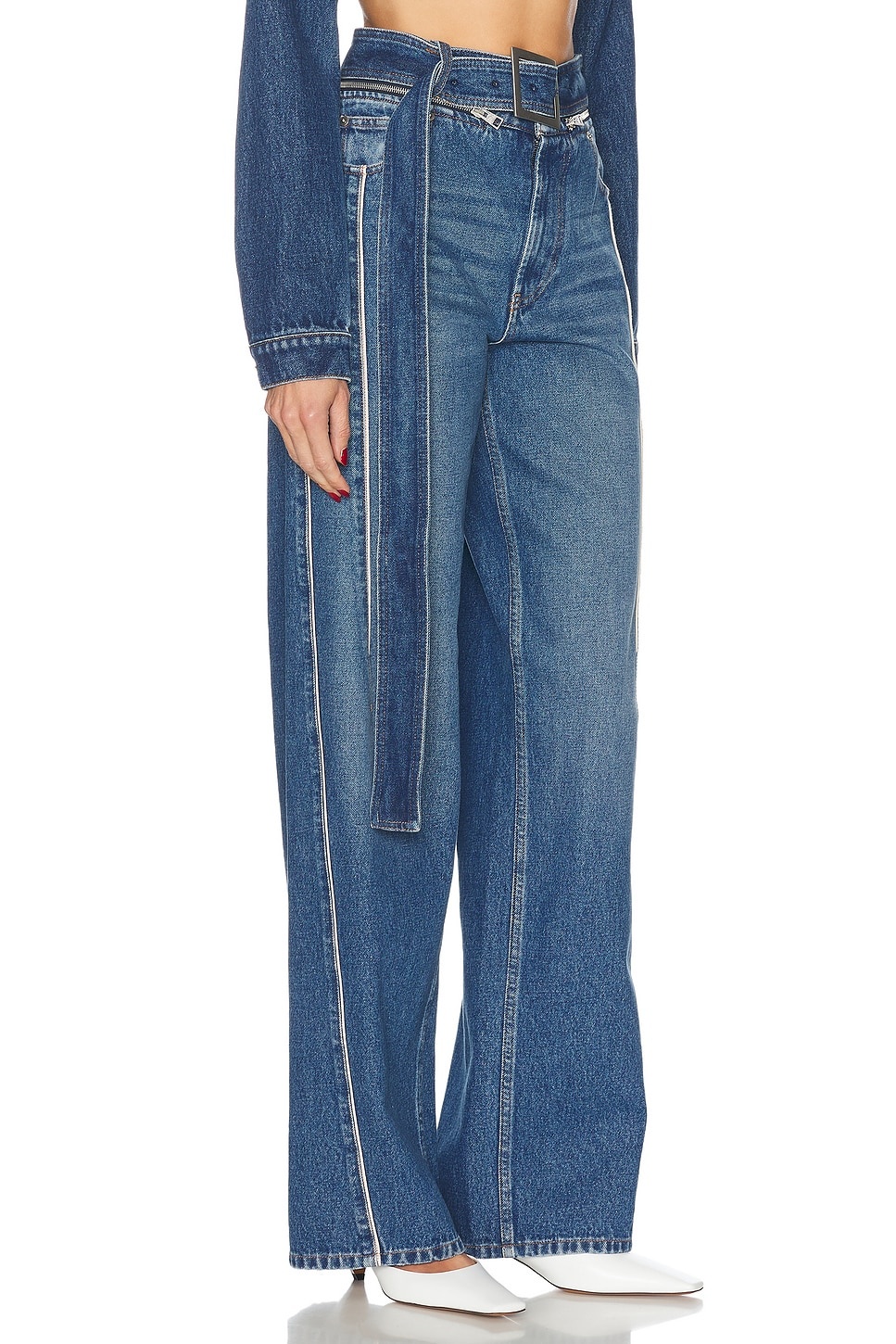 Zip Belt Selvege Detail Wide Leg - 2