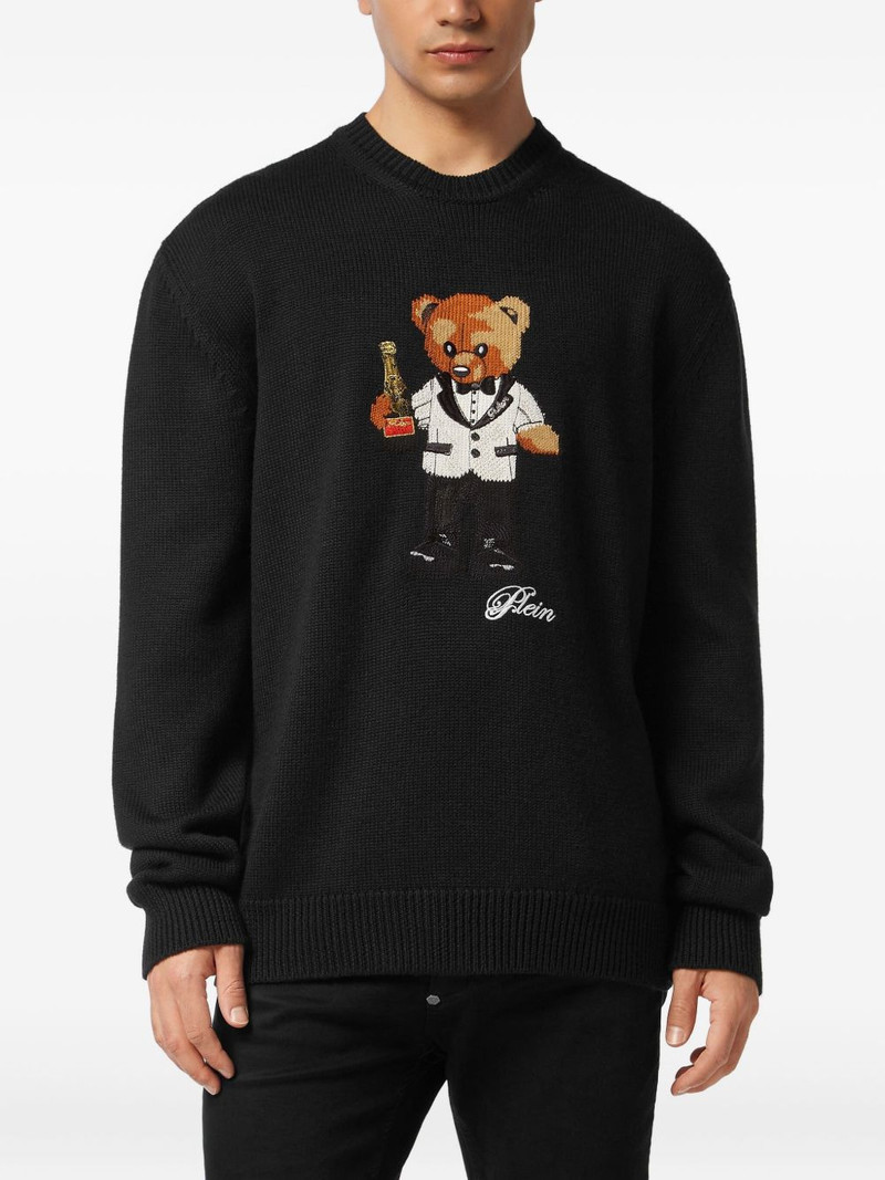 PHILIPP PLEIN teddy-bear embroidered sweat outlook
