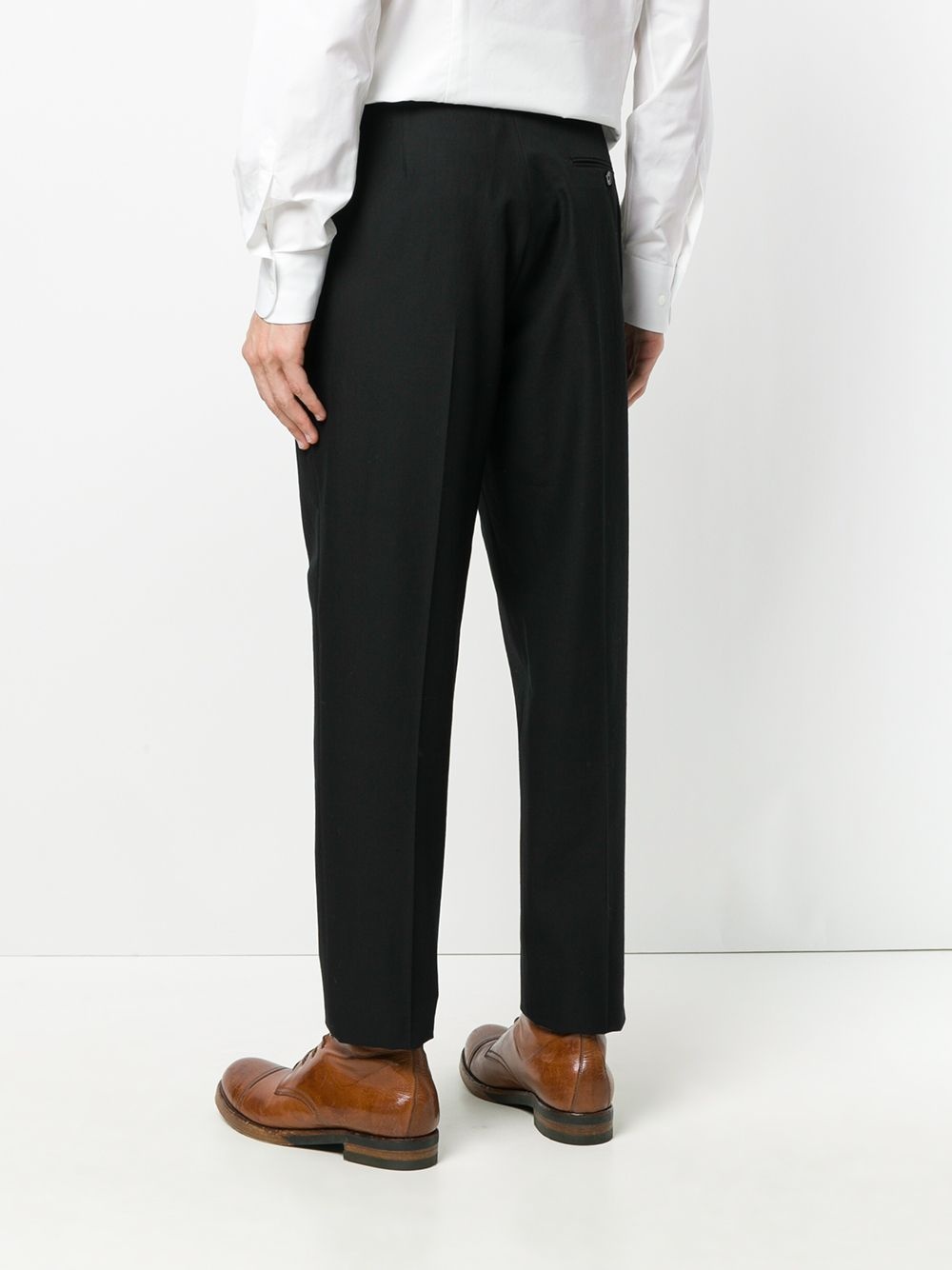 straight-leg wool trousers - 4