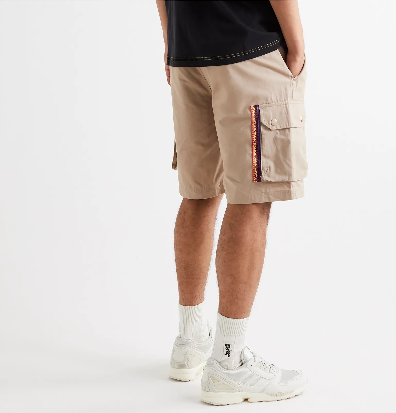 Adiplore Appliquéd Cotton-Twill Drawstring Cargo Shorts - 4