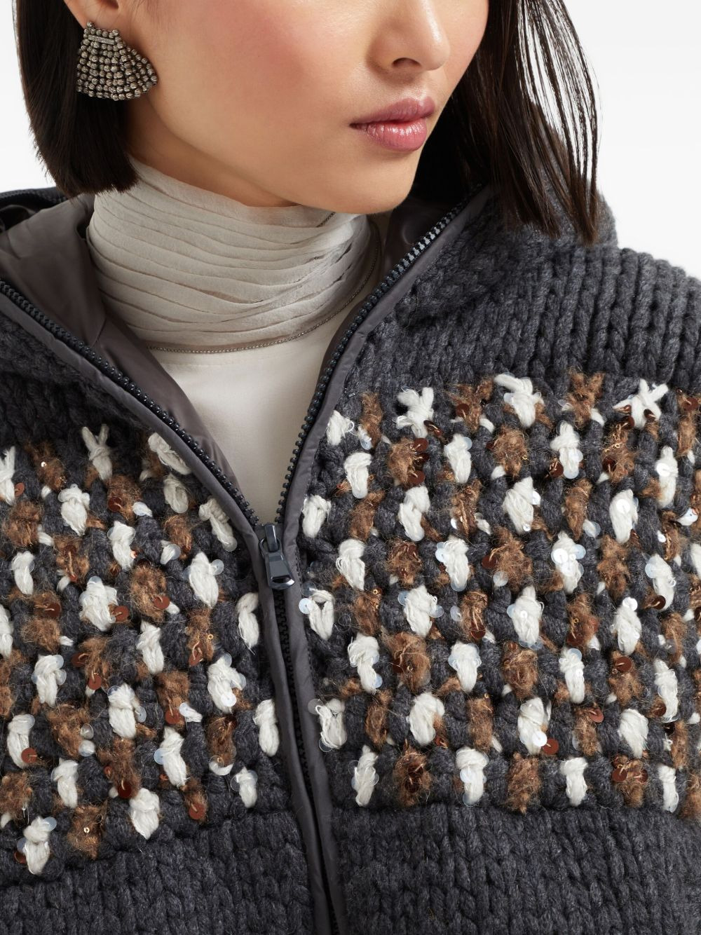 sequin-embellished hooded vest - 5