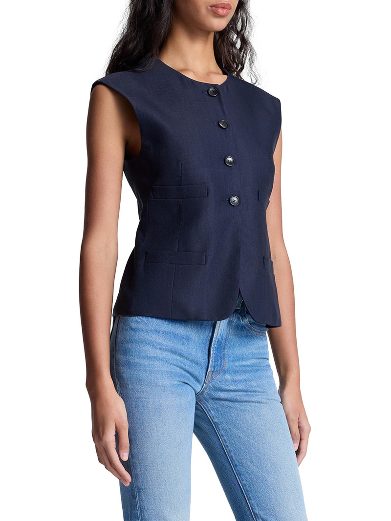 Women's Georgie Boxy Vest - Evening Blue 7