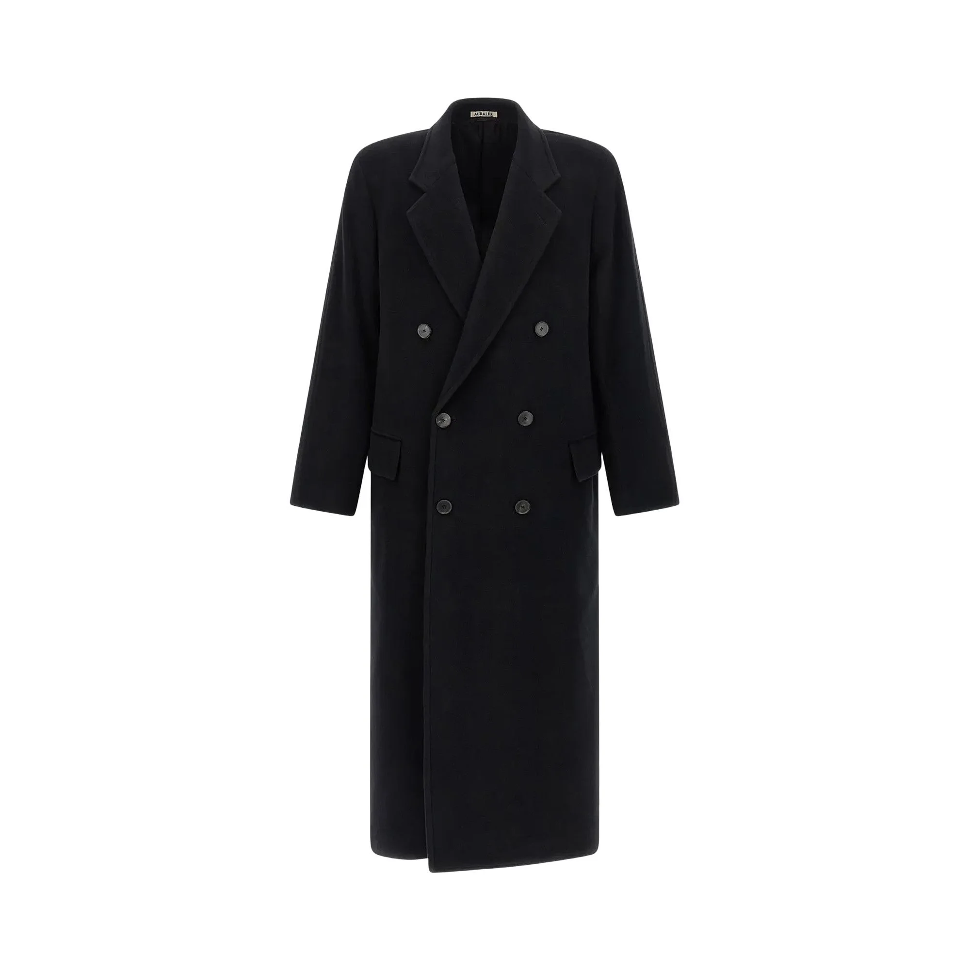 Auralee Super Fine Wool Mosser Chesterfield Coat 'Black' - 1
