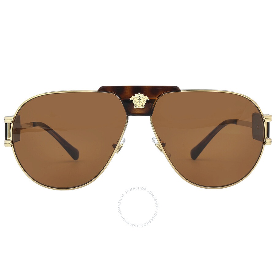 Versace Brown Pilot Men's Sunglasses VE2252 147073 63 - 1