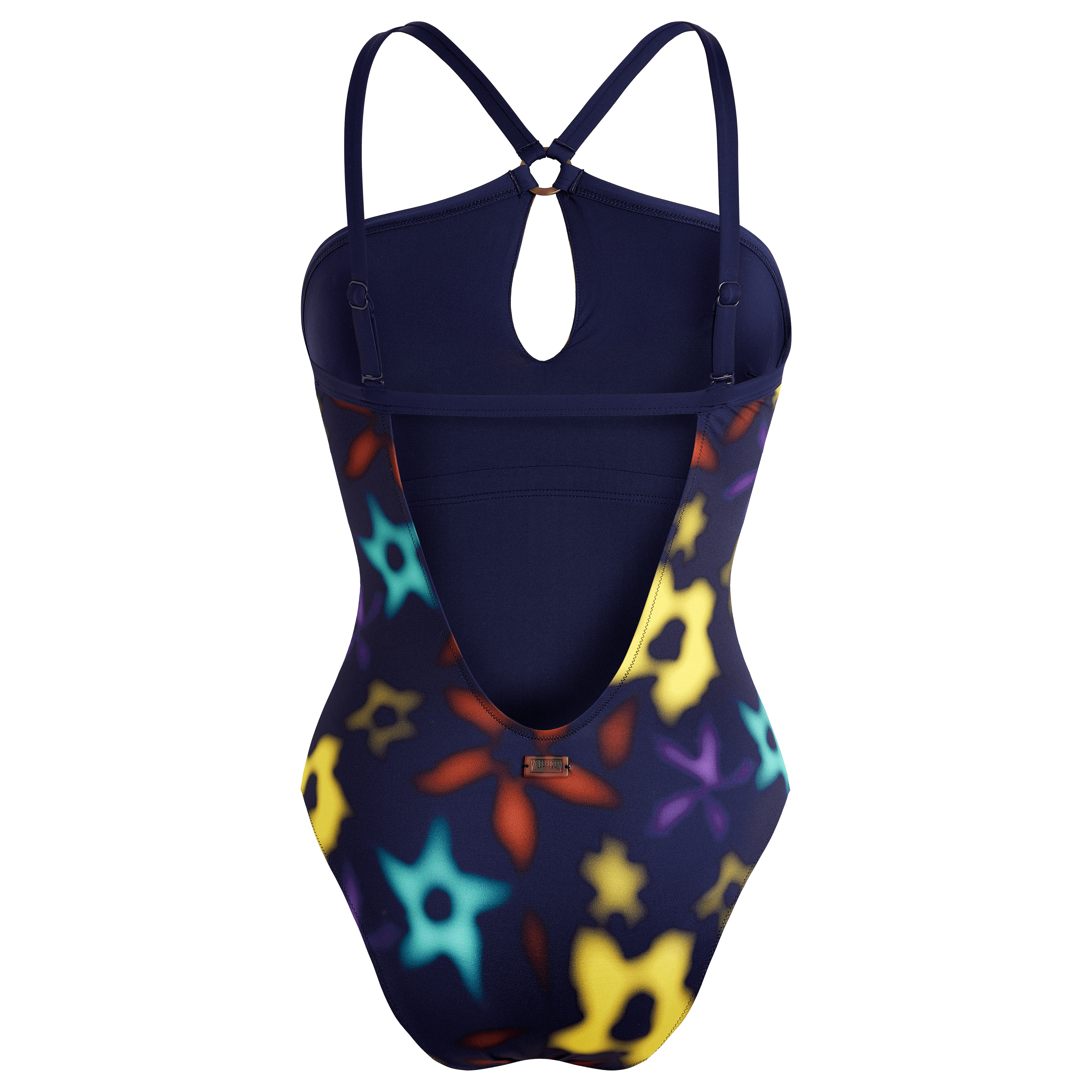 Women Key Hole One-piece Swimsuit Blurred - 2