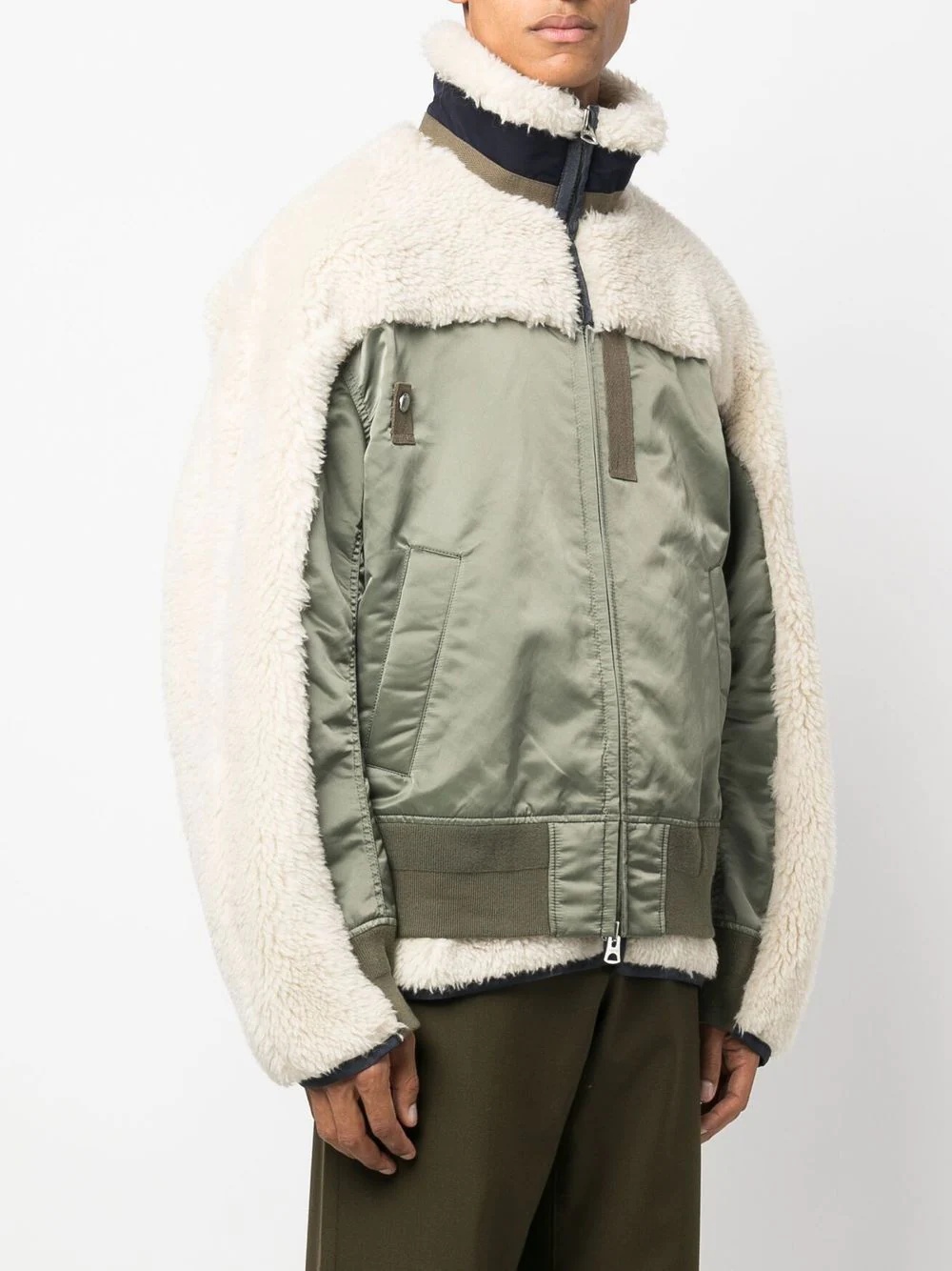 panelled funnel neck jacket - 3