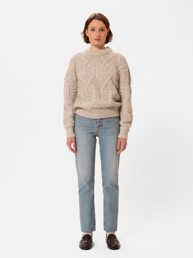 Nudie Jeans Elsa Cable Knit Oat outlook