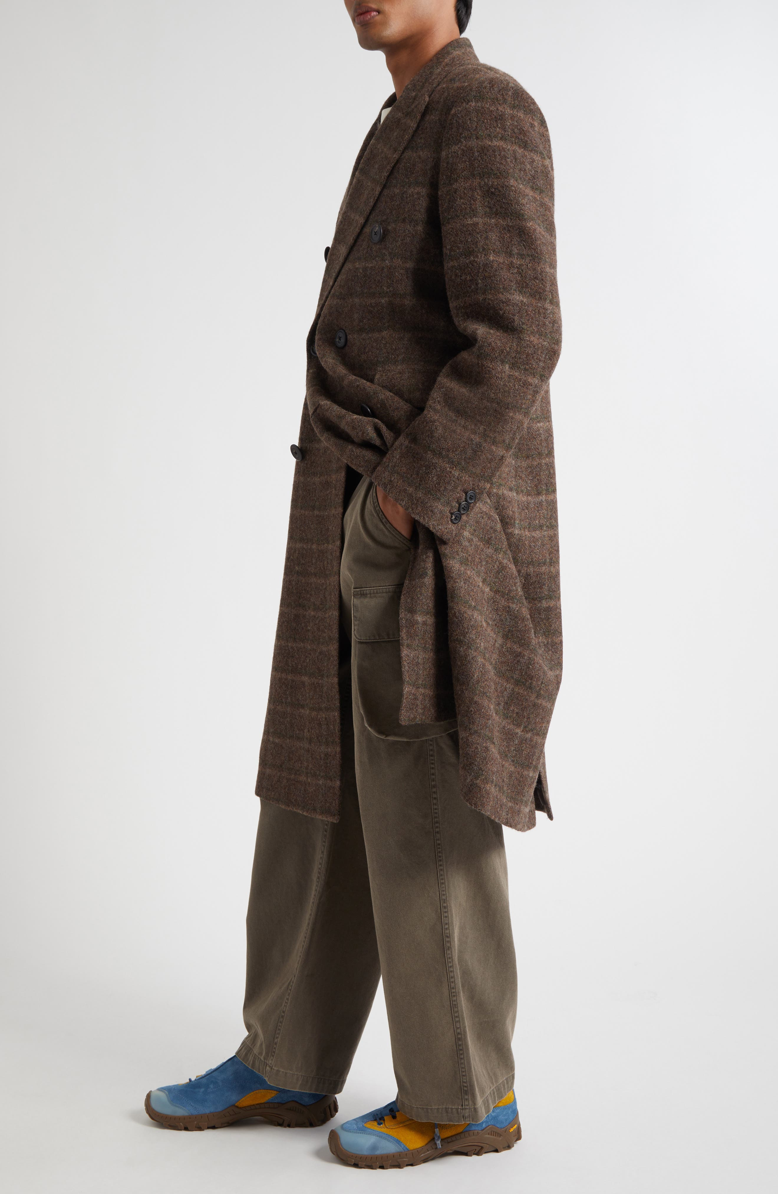 OUR LEGACY Whale Plaid Wool Coat in Dorf Check Boiled Alp Wool at Nordstrom - 3
