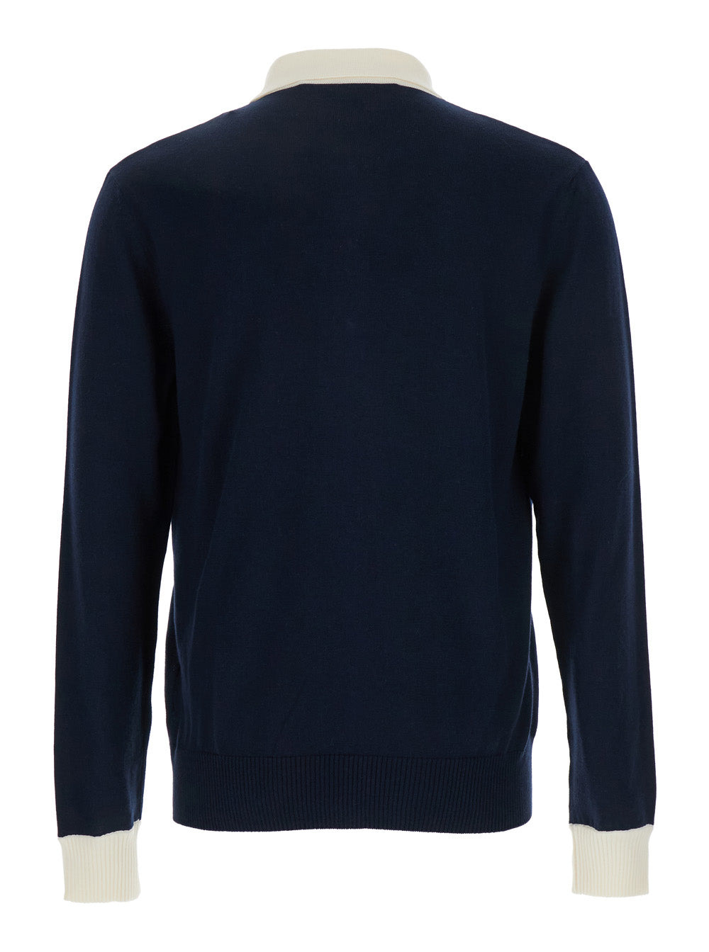 Valentino Men Blue Knitted Polo Shirt With Patch Pocket On The Chest In Cotton Man - 2