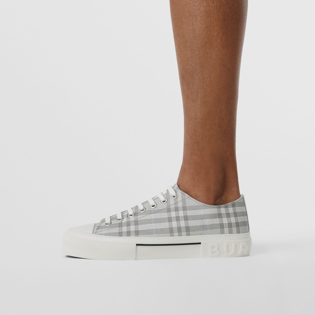 Vintage Check Cotton Sneakers - 3