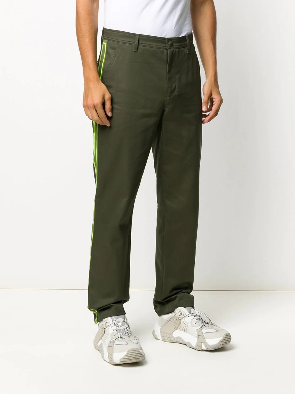 contrast stripe cargo trousers - 3