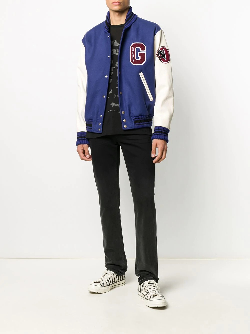 logo patch baseball jacket - 2