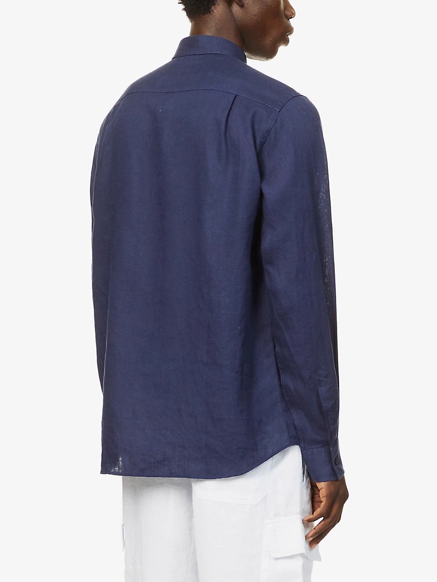 Caroubis regular-fit linen shirt - 4