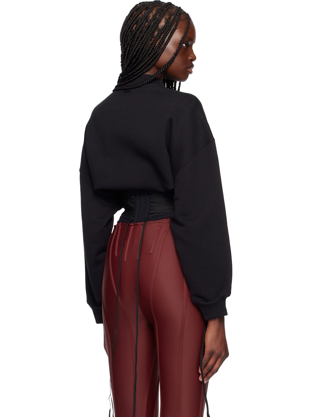 Black Laced Corset Track Jacket - 3
