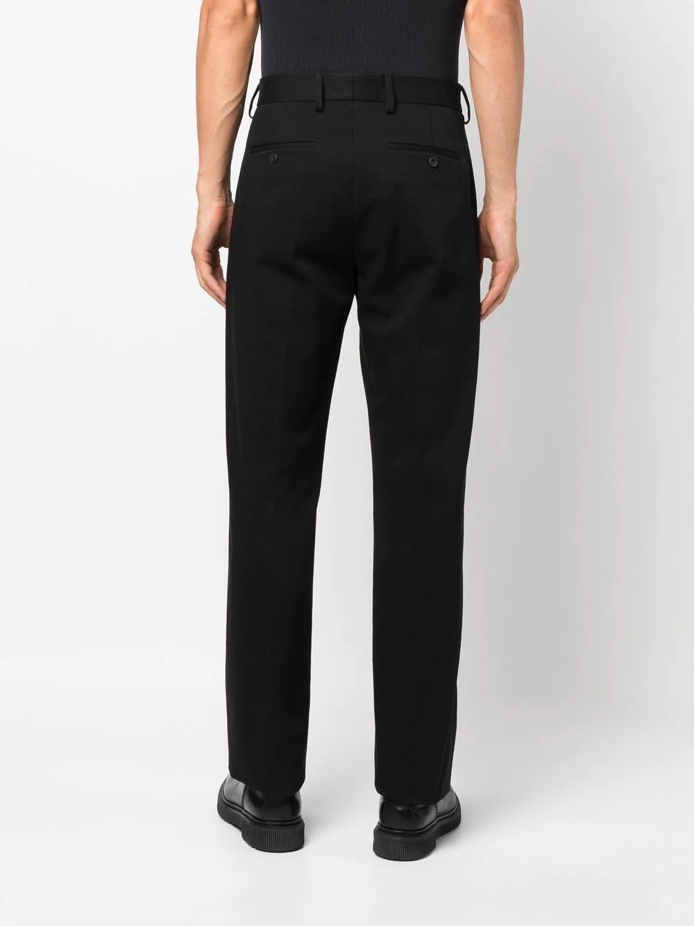 straight-leg cotton trousers - 4