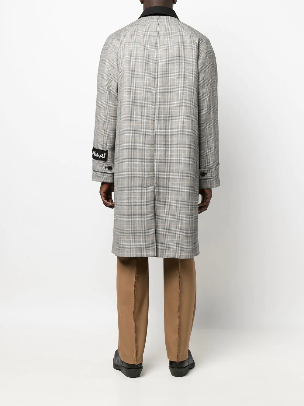 single-breasted check-print coat - 4