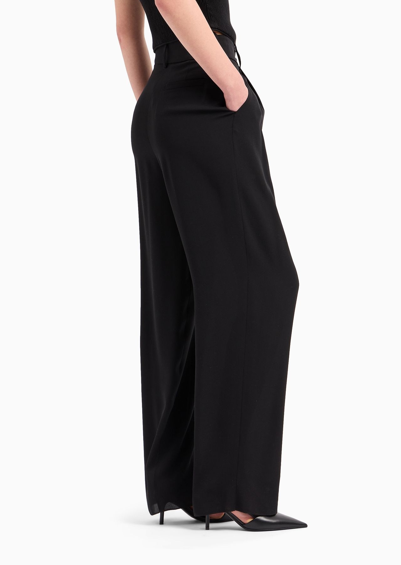 ASV triple silk-georgette double-pleat trousers - 3