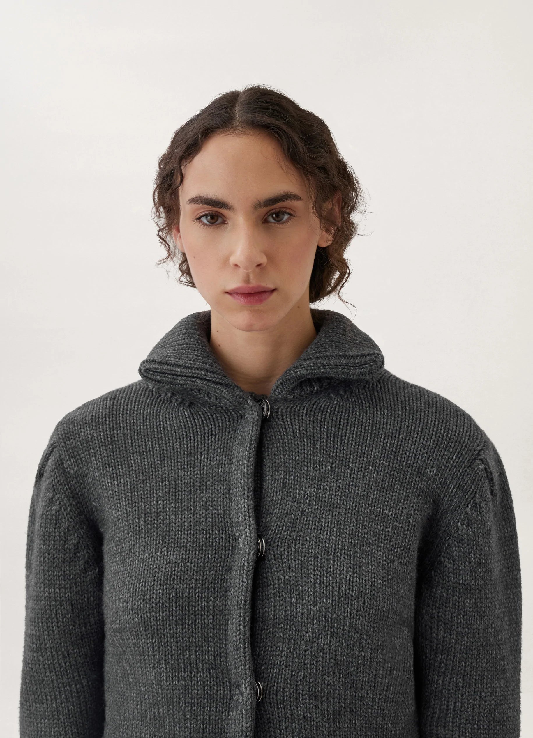 Lemaire CARDIGAN WITH SNAPS ALPACA BLEND | REVERSIBLE