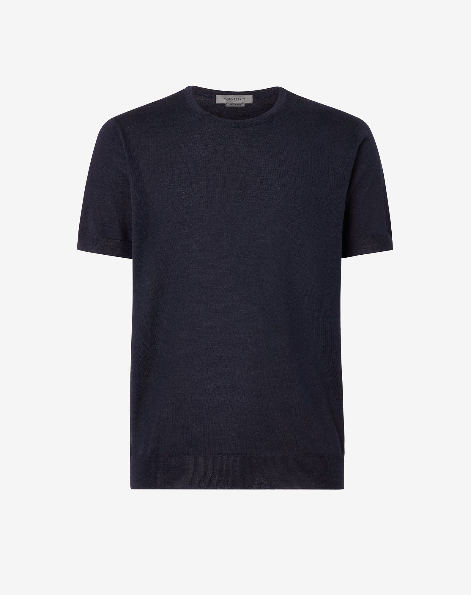 Navy blue ultra-light wool-t-shirt - 3
