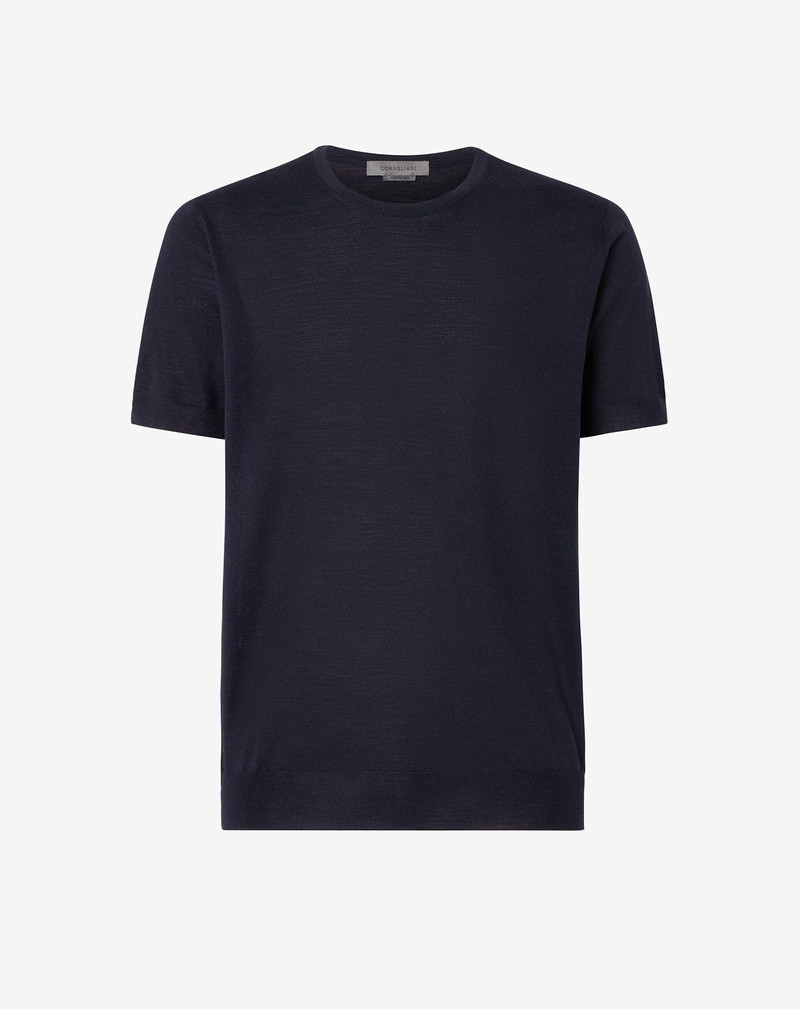 Navy blue ultra-light wool-t-shirt 3