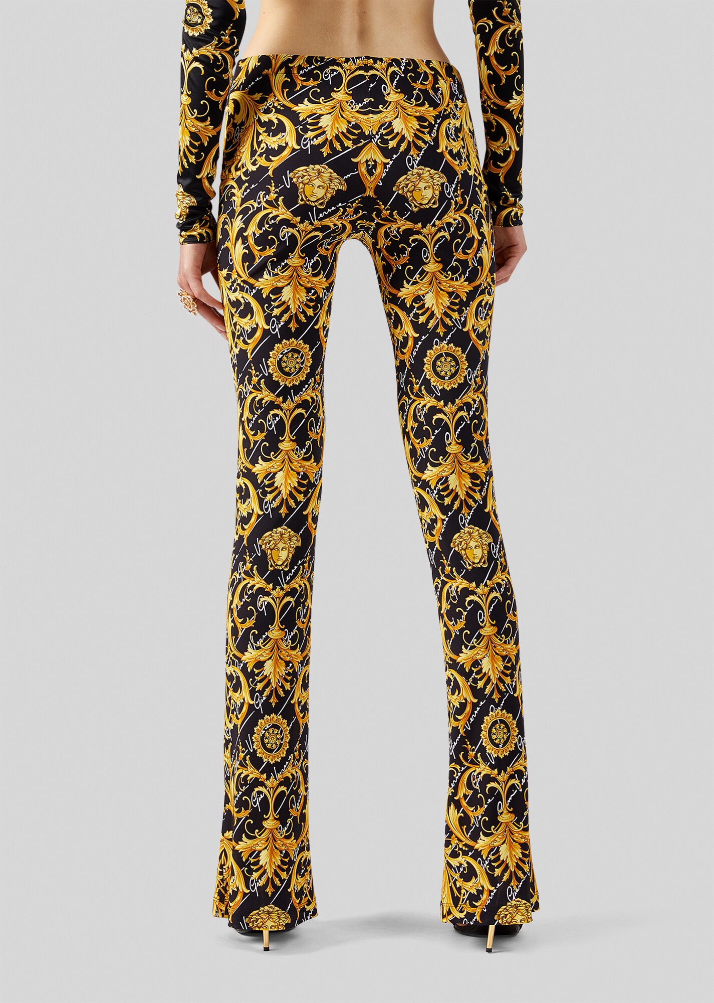 Barocco Signature Print Flared Pants - 3