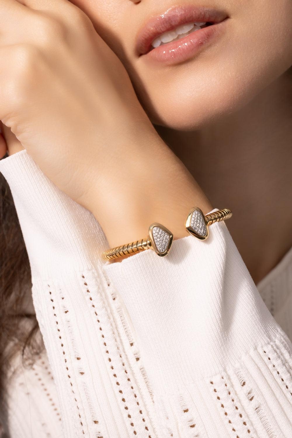 Trisolina Big Castanga Diamond Bangle Bracelet - 2