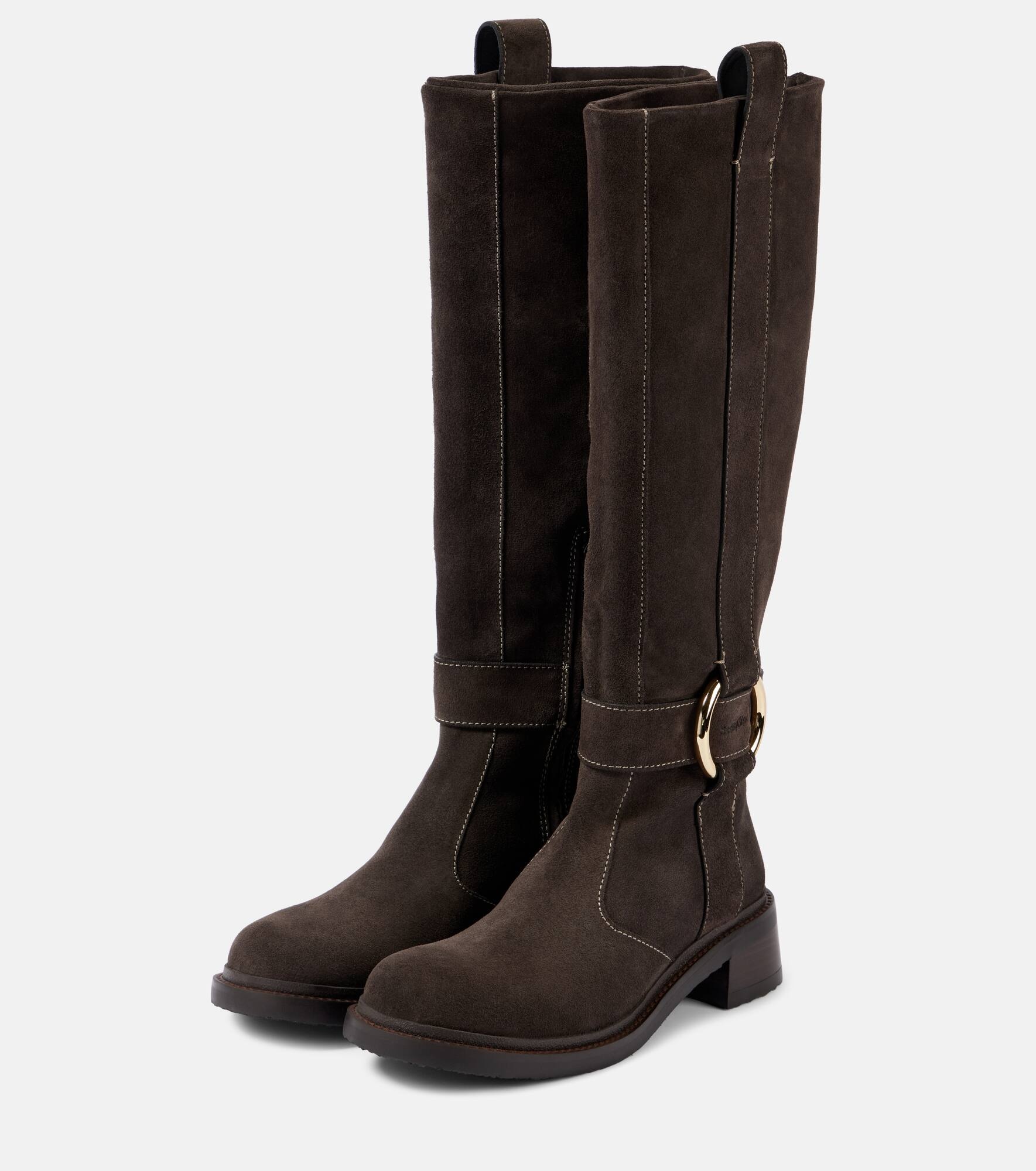 New Ring suede knee-high boots - 5