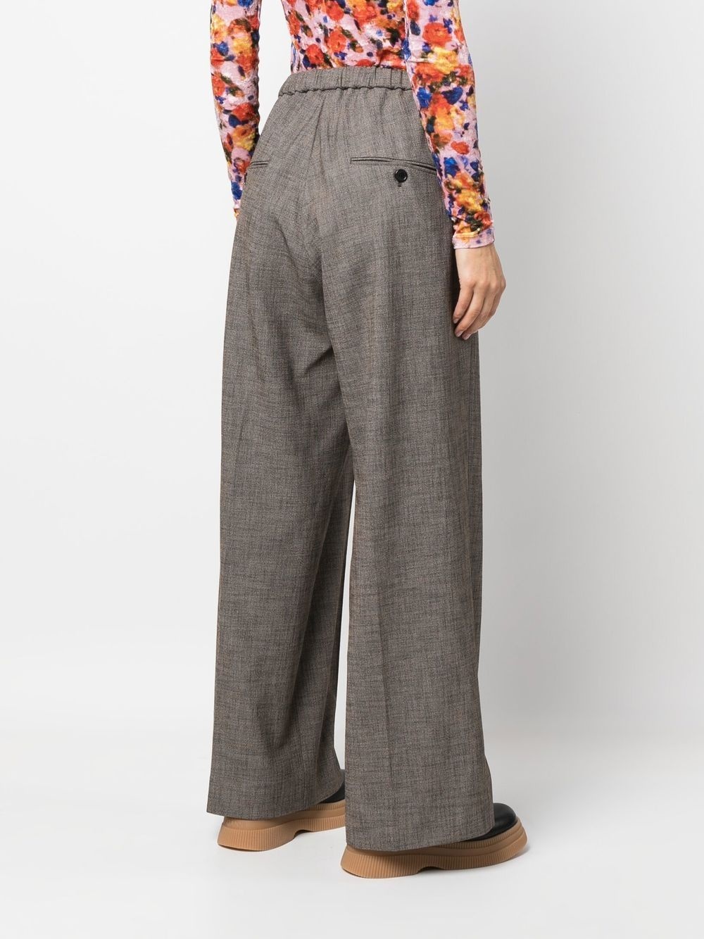 high-waisted wide-leg trousers - 4