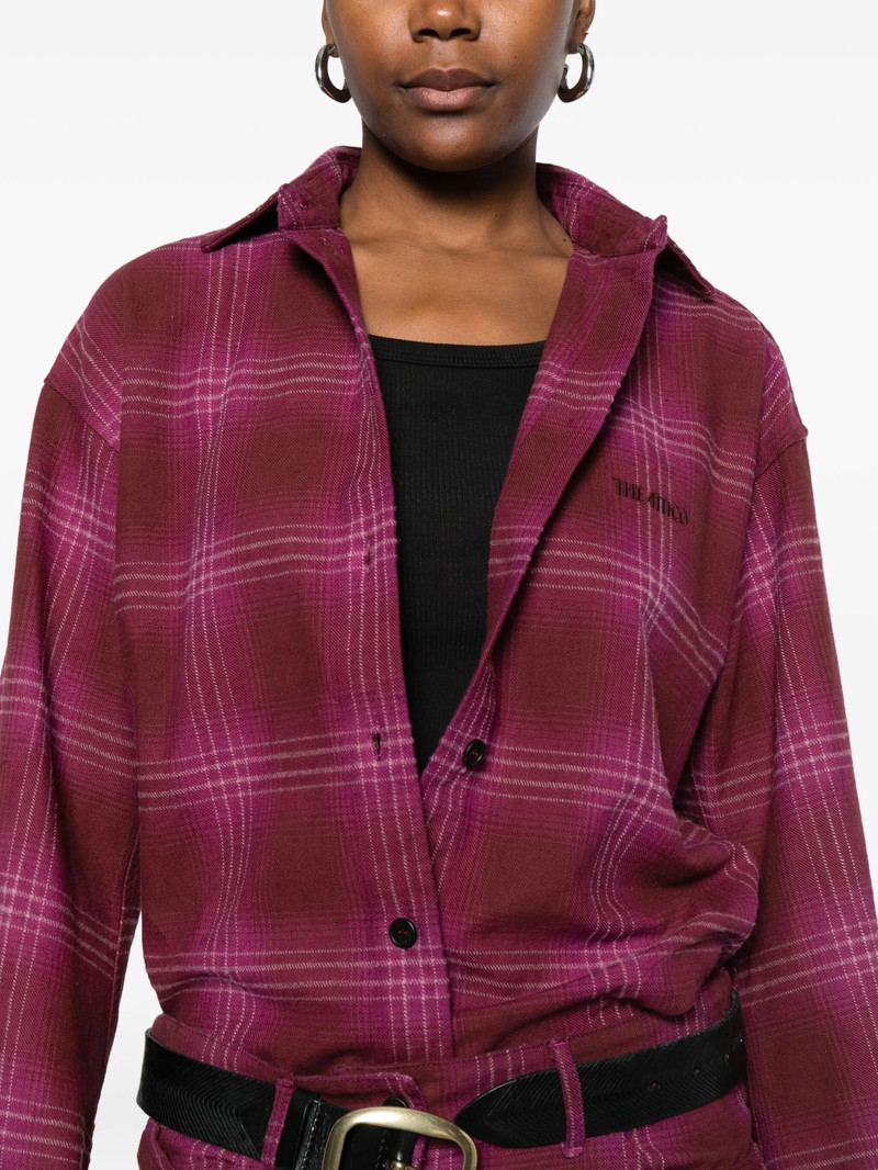 THE ATTICO The Attico Checked Curved-hem Shirt outlook