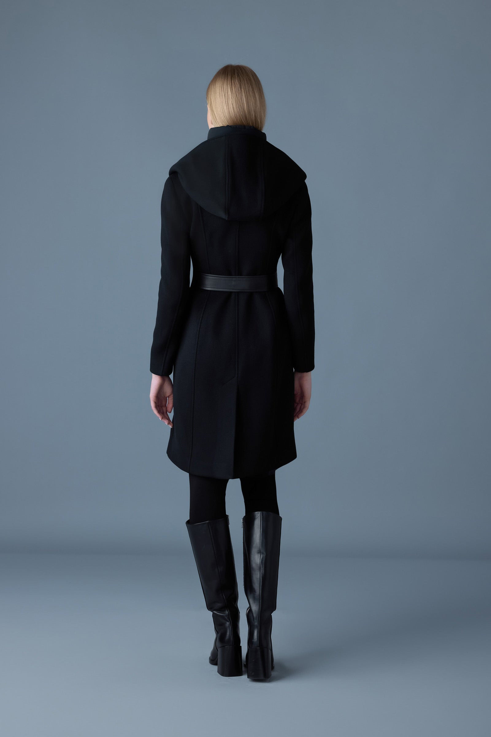 SHIA-SLB 2-in-1 double-face wool coat with removable bib - 4