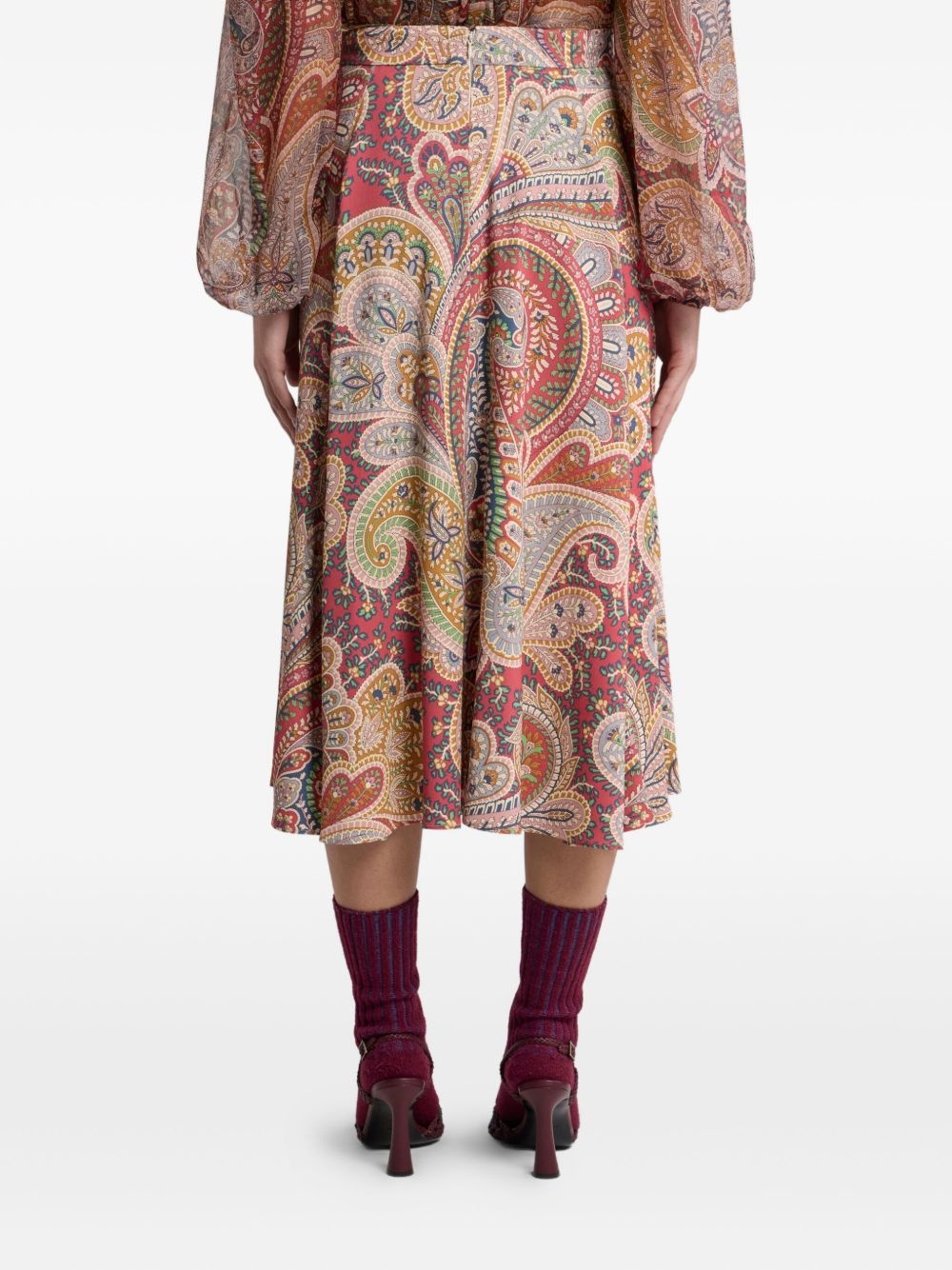 paisley-print midi skirt - 4