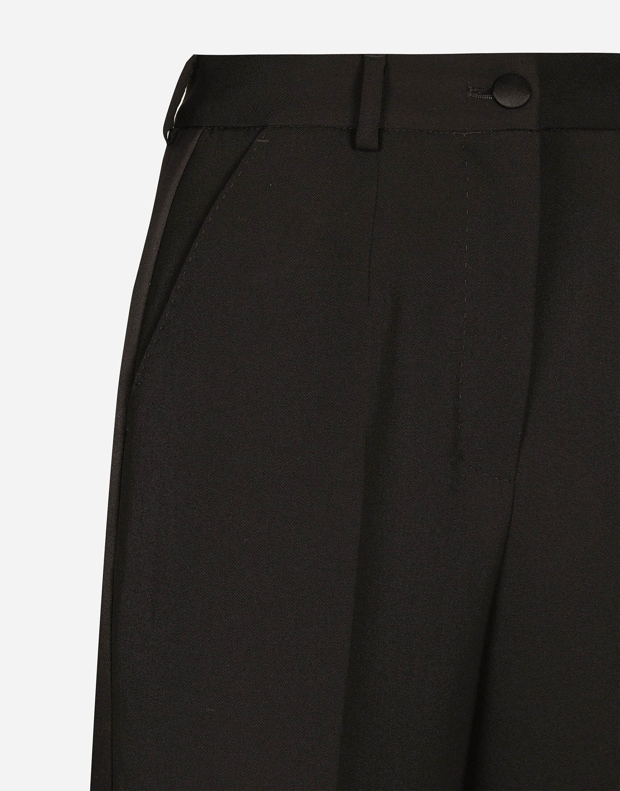 Wool gabardine tuxedo pants - 7