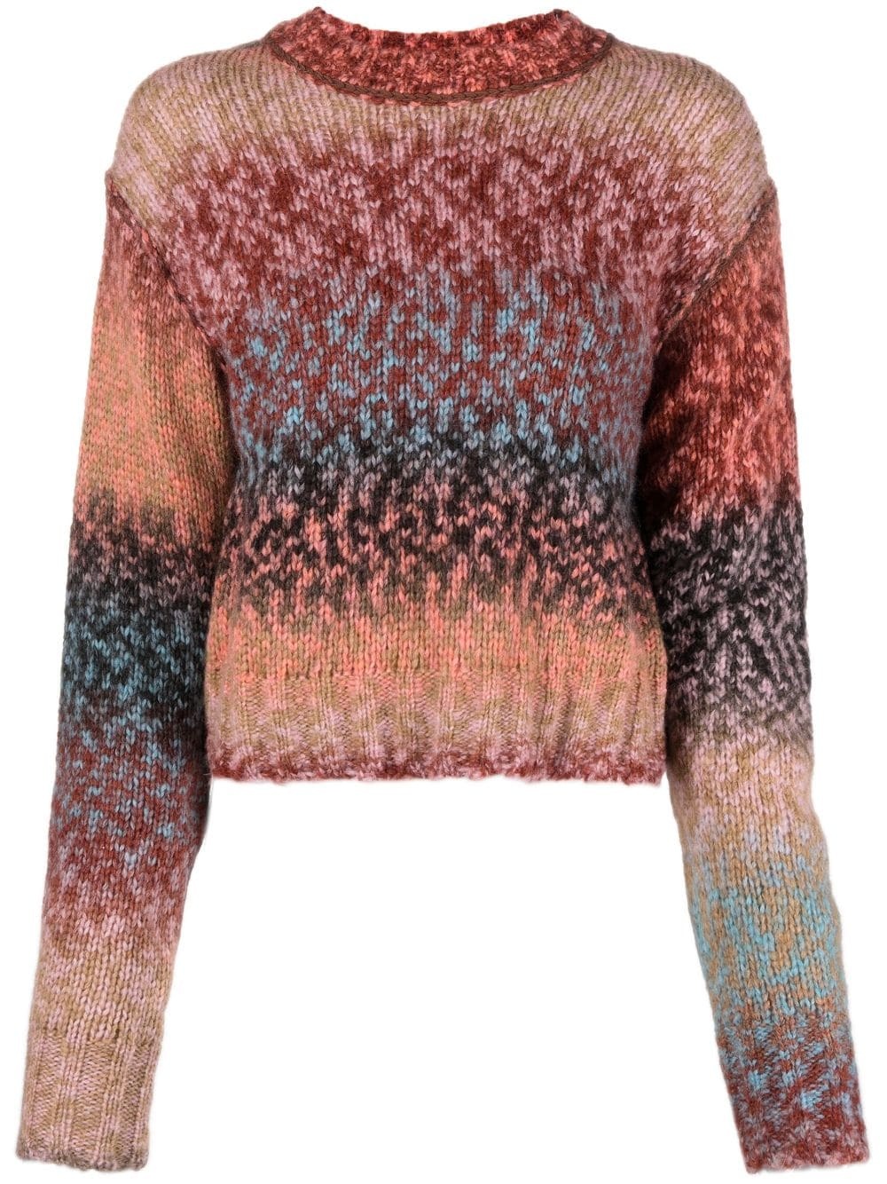 patterned-intarsia round-neck jumper - 1