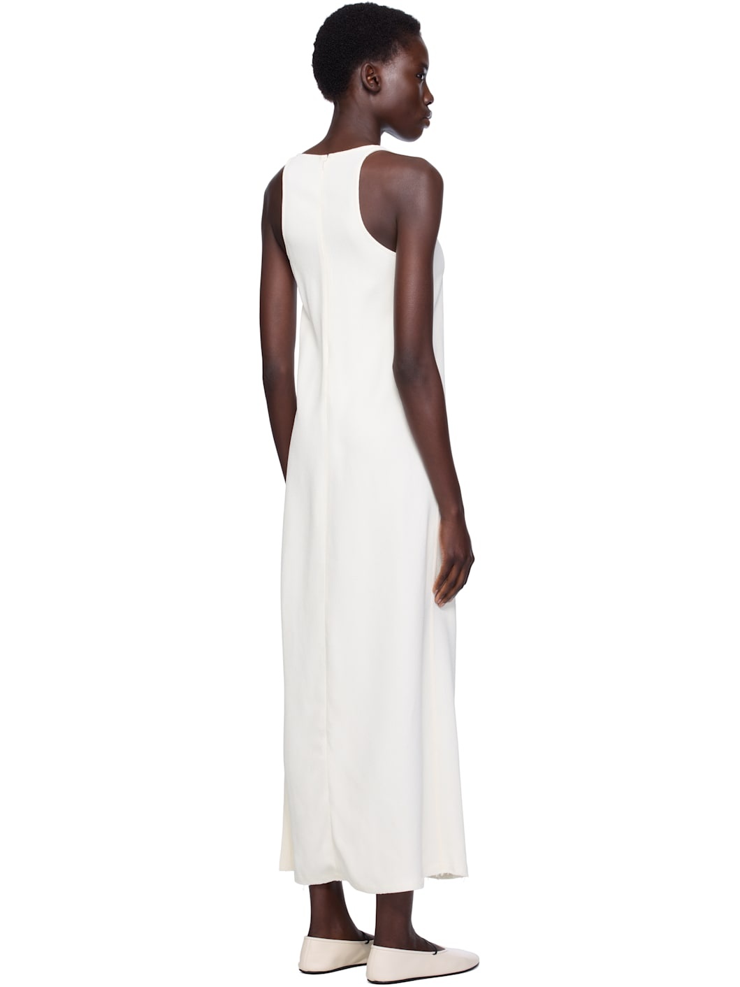Off-White Scoop-Neck Sablé Midi Dress - 3