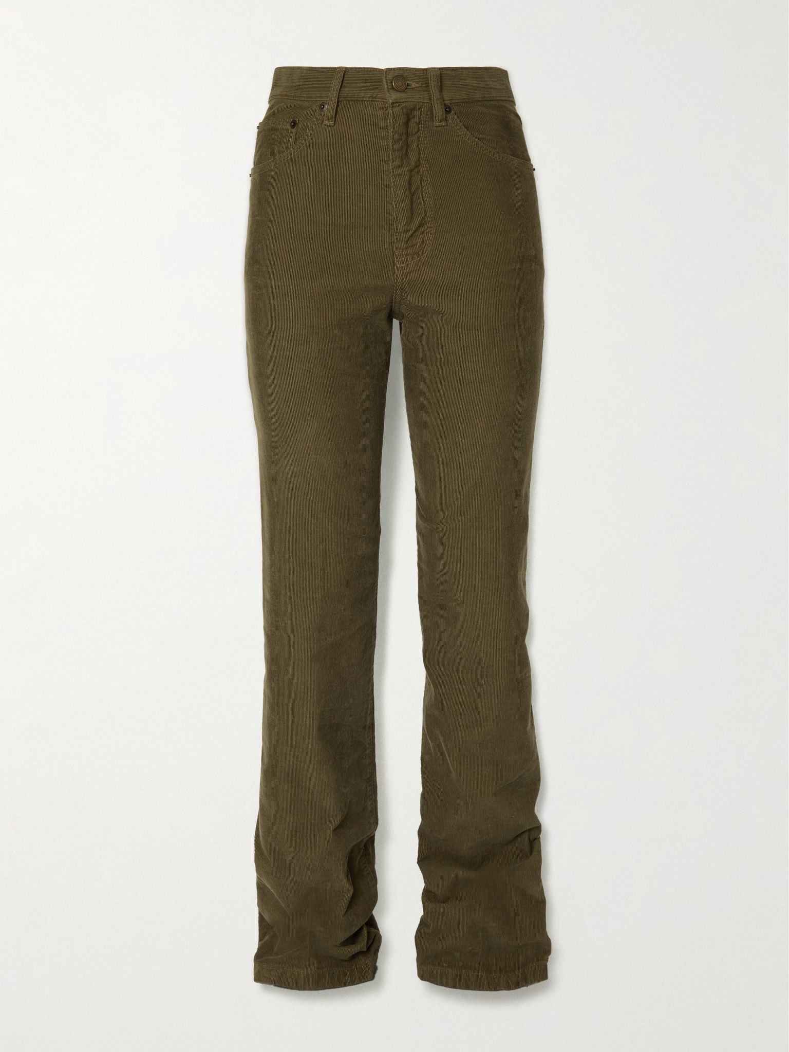 Clyde cotton-corduroy slim-leg pants Green - 1