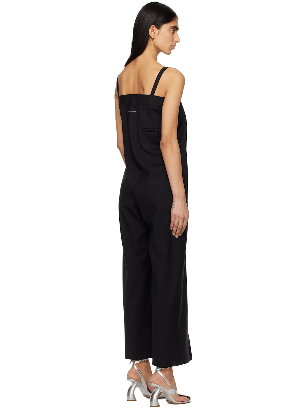 Black Tailoring Wool Canvas Trouser Jumpsuit - 3