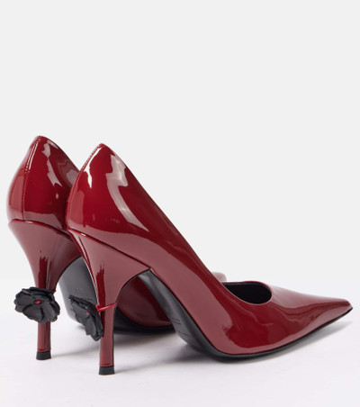 MAGDA BUTRYM Floral-appliqué patent leather pumps outlook