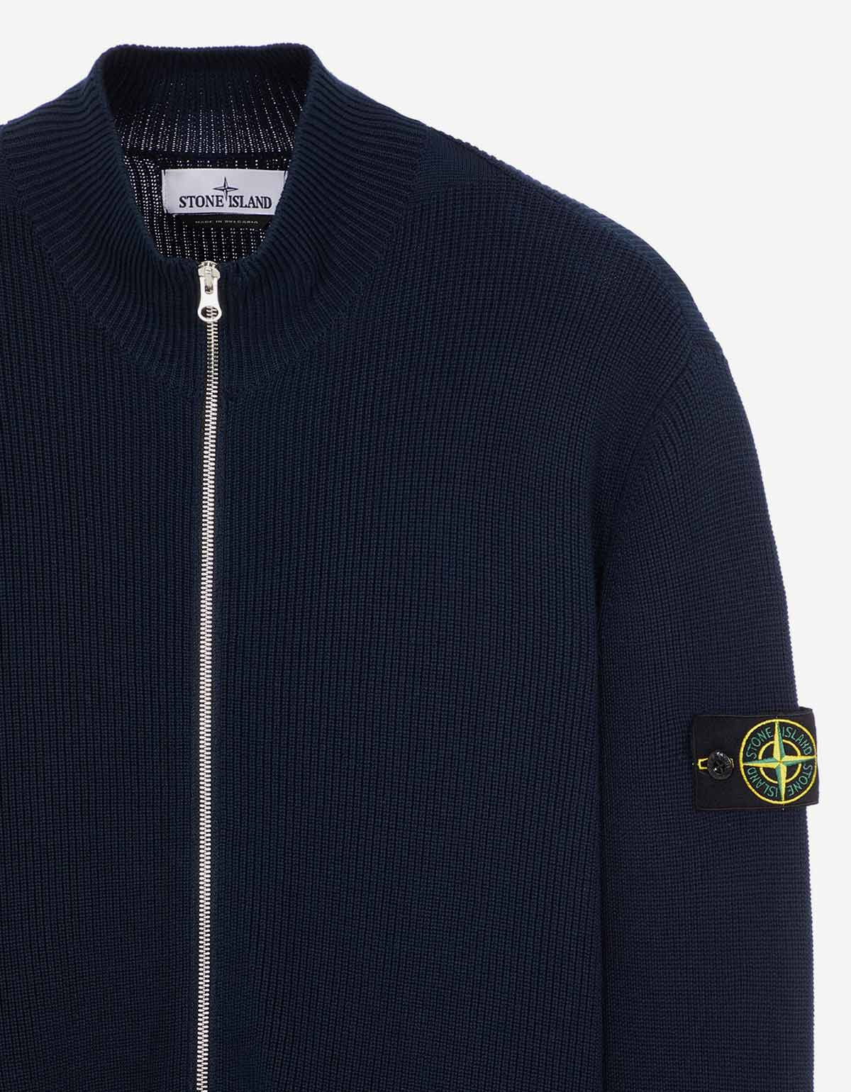 Stone Island Blue Zip Cardigan - 3