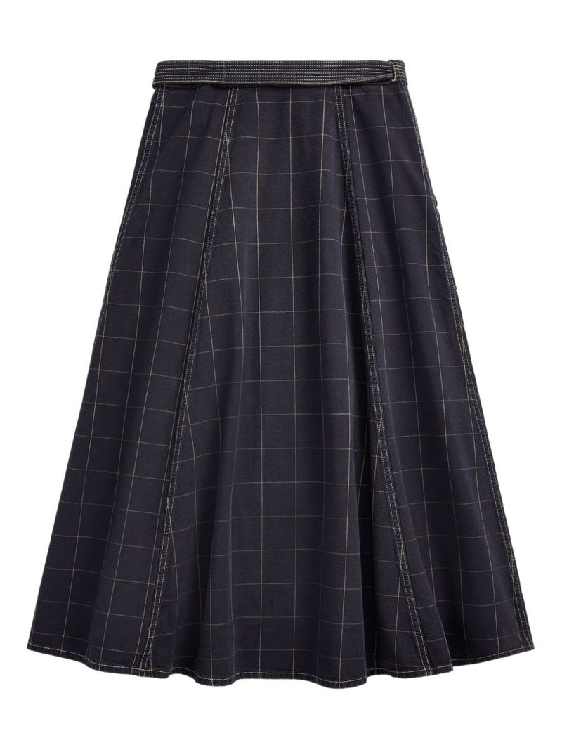 RRL by Ralph Lauren checked wrap midi skirt outlook