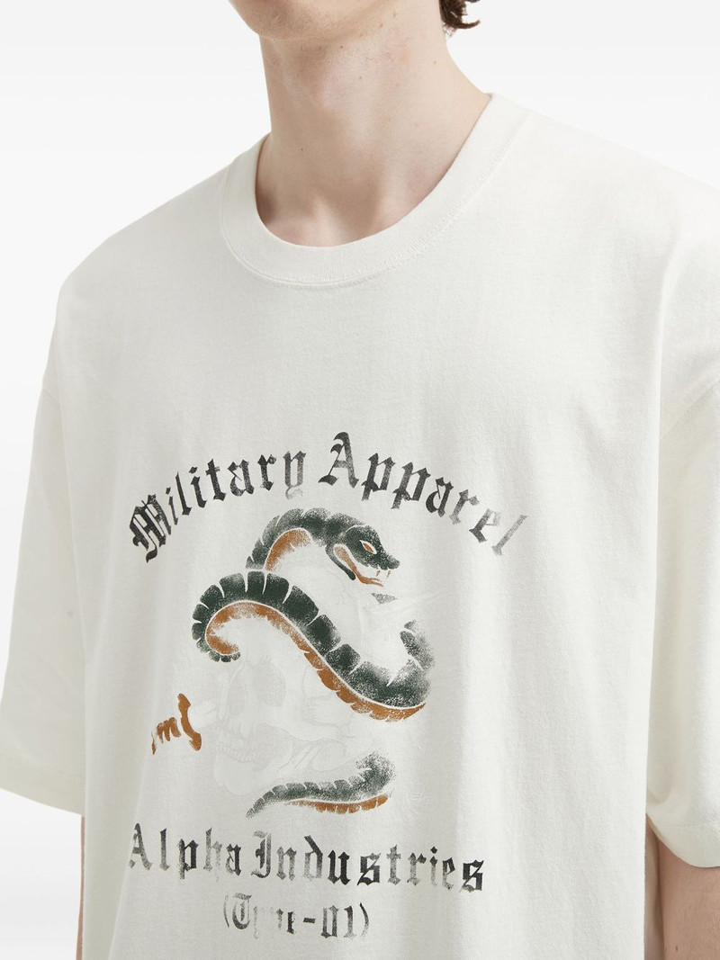 snake-graphic cotton T-shirt 5