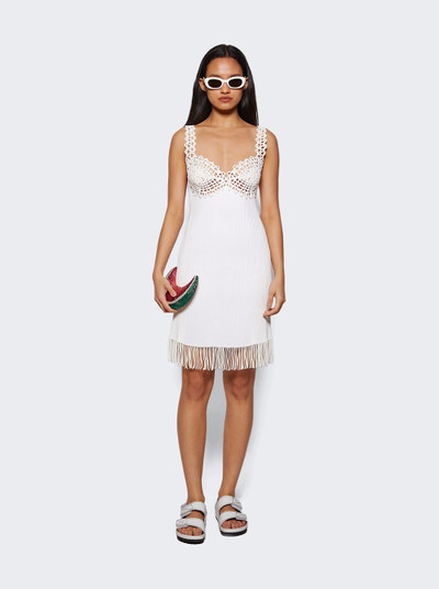 Proenza Schouler Rib Knit Lace Dress Optic White outlook